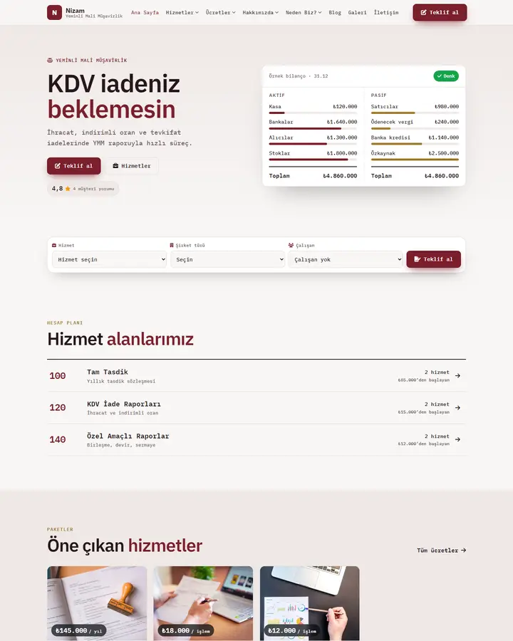 Tema 11 – Bilanço tasarım önizlemesi