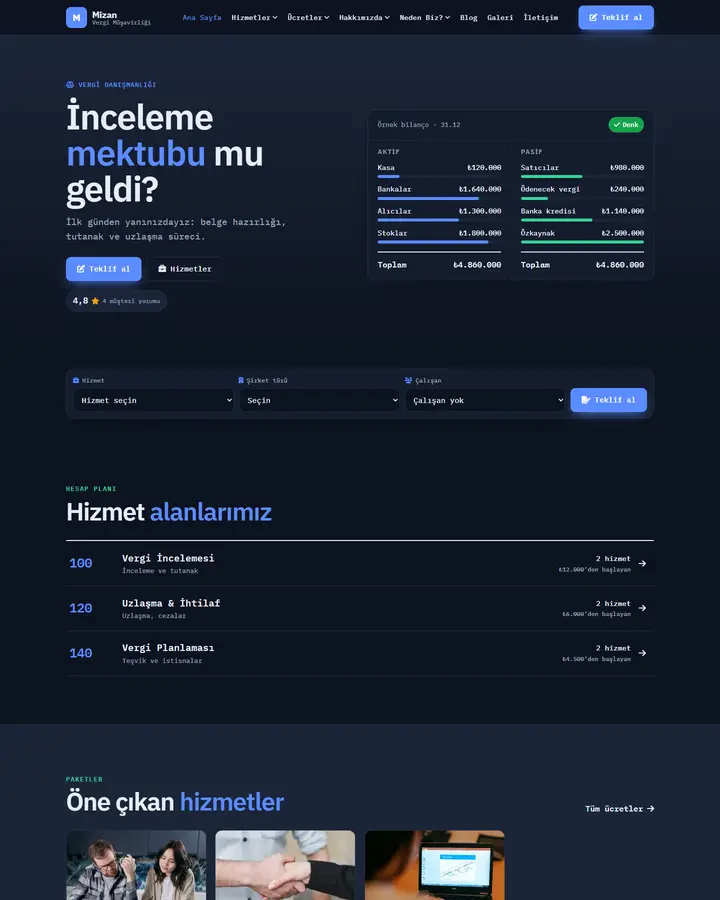 Tema 21 – Bilanço tasarım önizlemesi